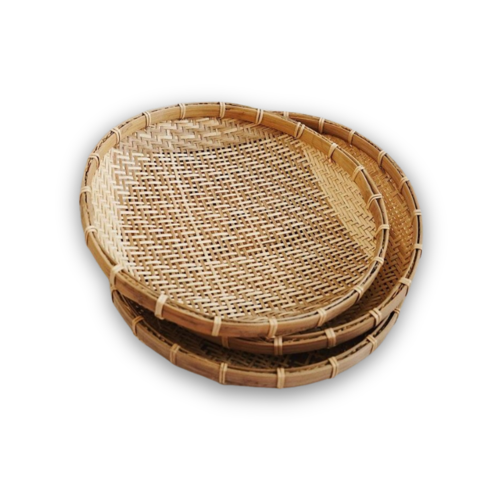Round Bamboo Tray Set (3)