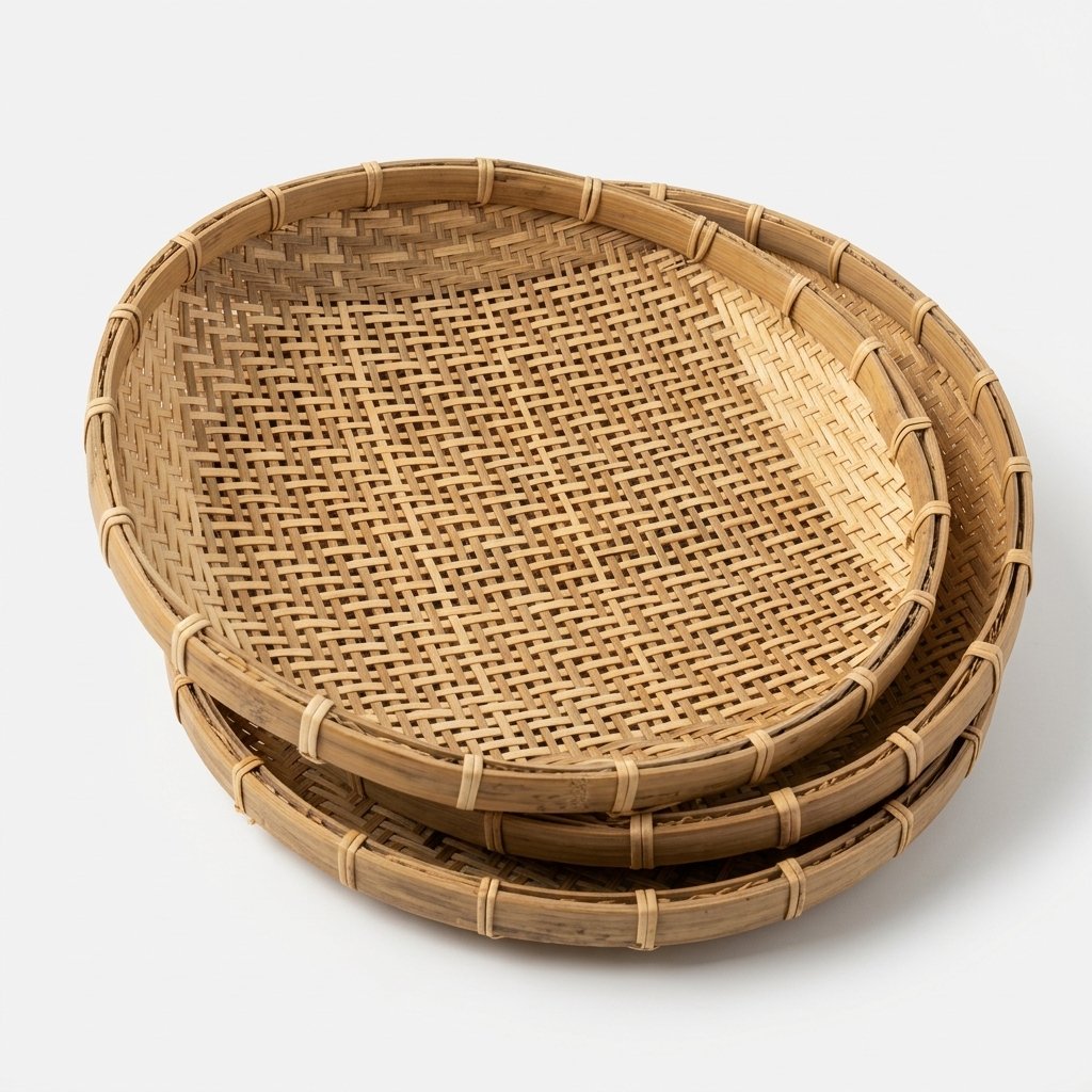 Round Bamboo Tray Set (3)