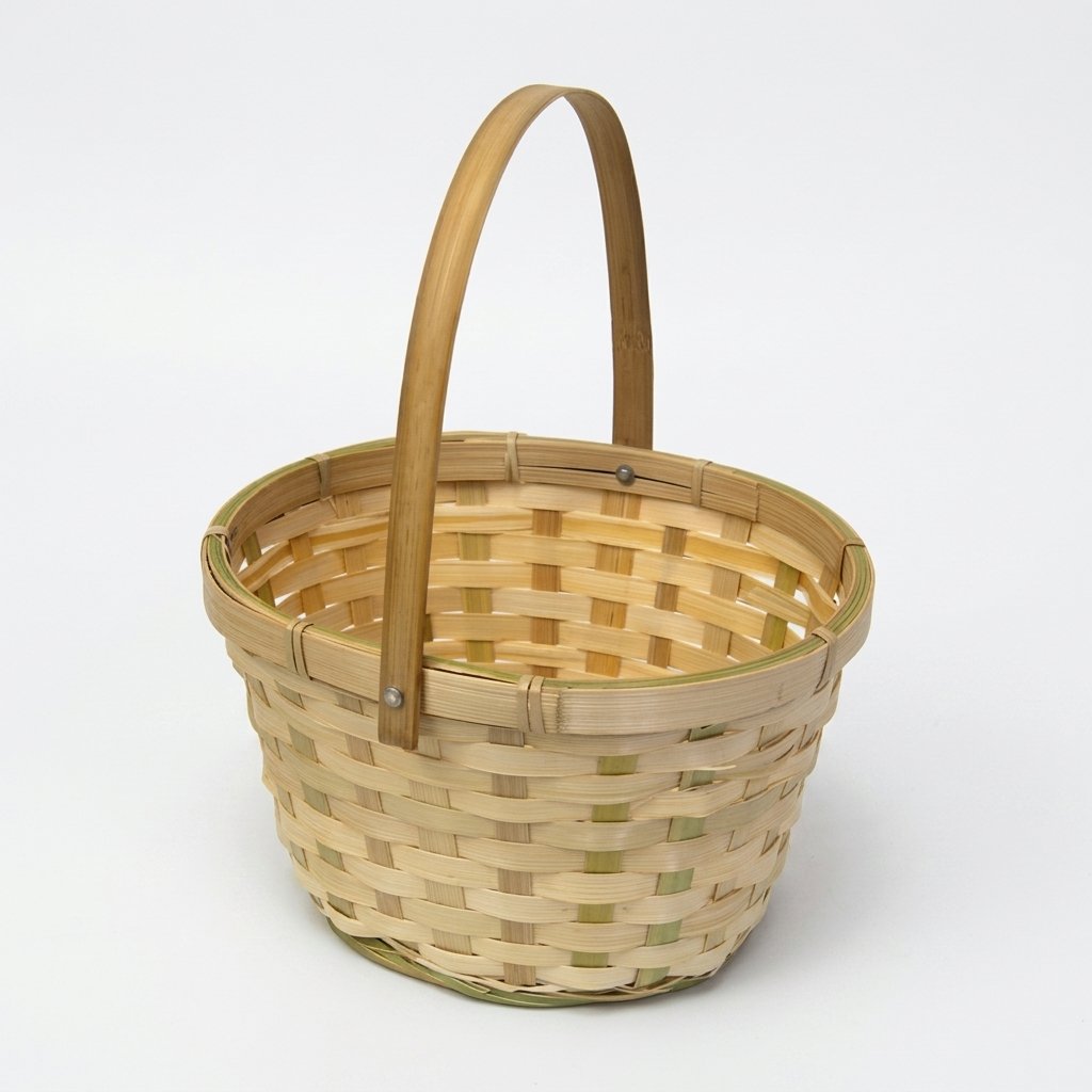 Bamboo Gift Basket with Handle